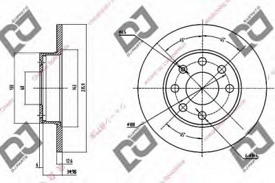 DJ PARTS bd1266 -  Тормозной диск